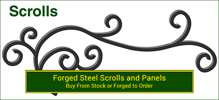 Steel and wrought iron scrolls. Wide variety and Excellent Quality from Superior Ornamental Supply.